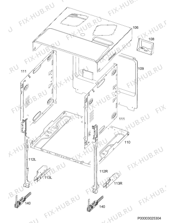 Схема №1 EOB5410BOX с изображением Часть корпуса для духового шкафа Aeg 140009372024